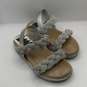 Yosi Samra Miss Bradie Glam Sandal Kids‎ 12c Silver Sparkle